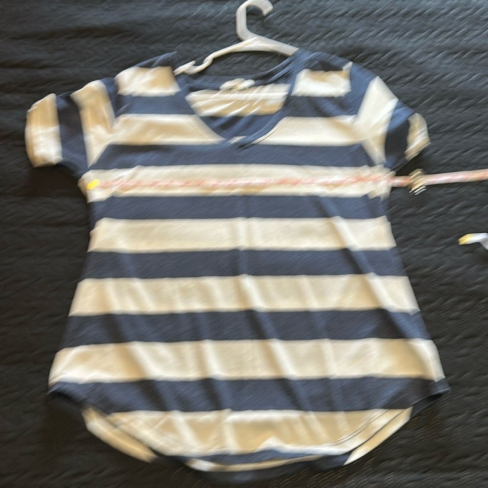 Blue and white striped T-shirt